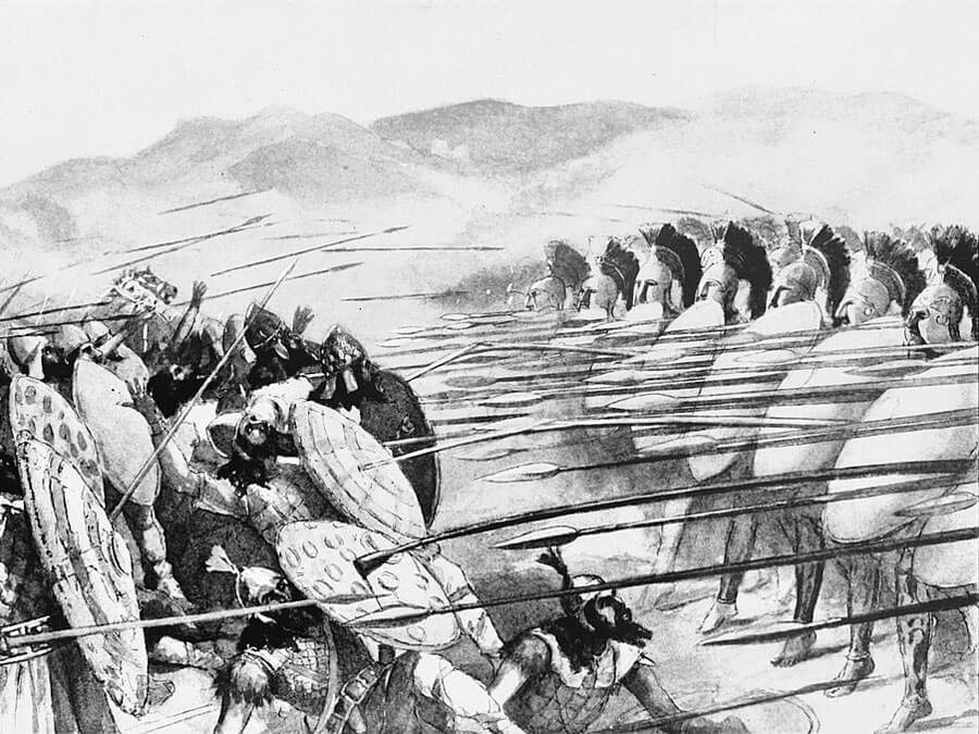 The Spartan Phalanx against the Persian army