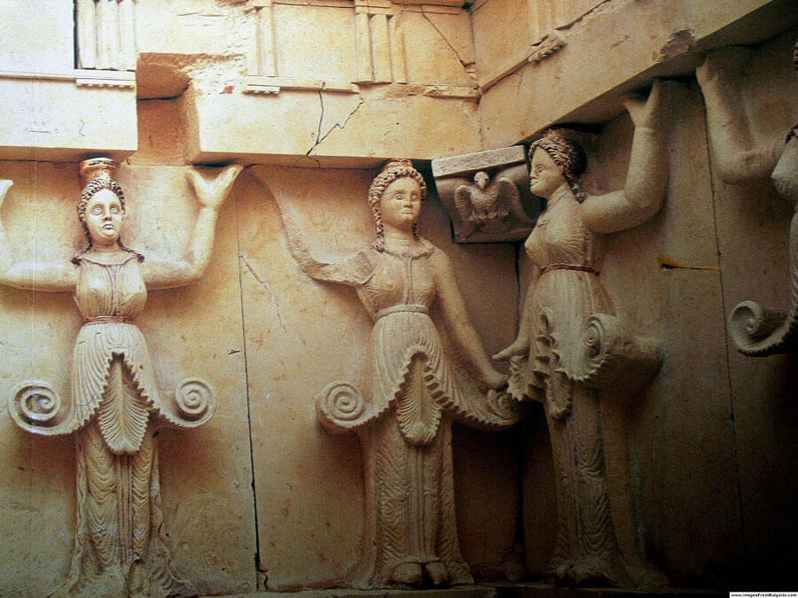 Reproduction of the Caryatids in the Thracian Tomb of Sveshtari, National Historical Museum, Sofia