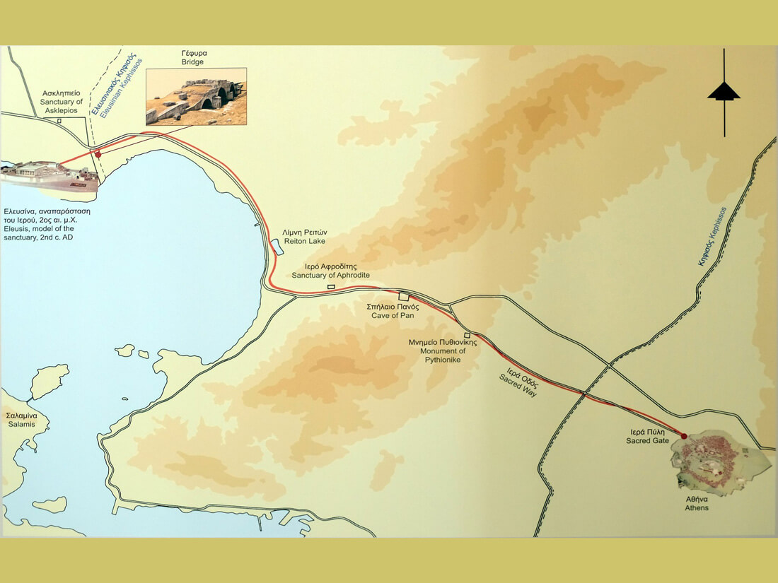 Map of the Sacred Way from Athens to Eleusis