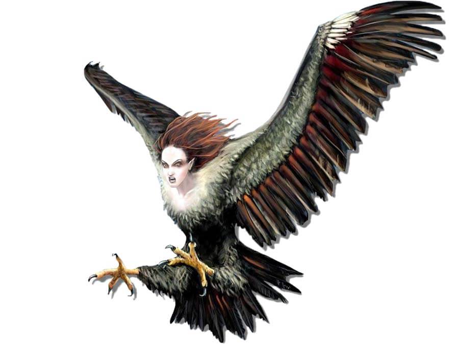 Greek mythology monsters Representation of a Harpie, a mythological creature