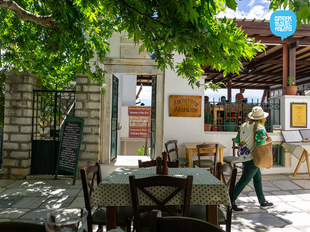 Tasting Naxian cheeses in Apeiranthos