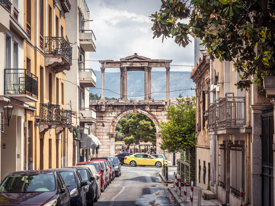 The Arch of Hadrian in Athens in October