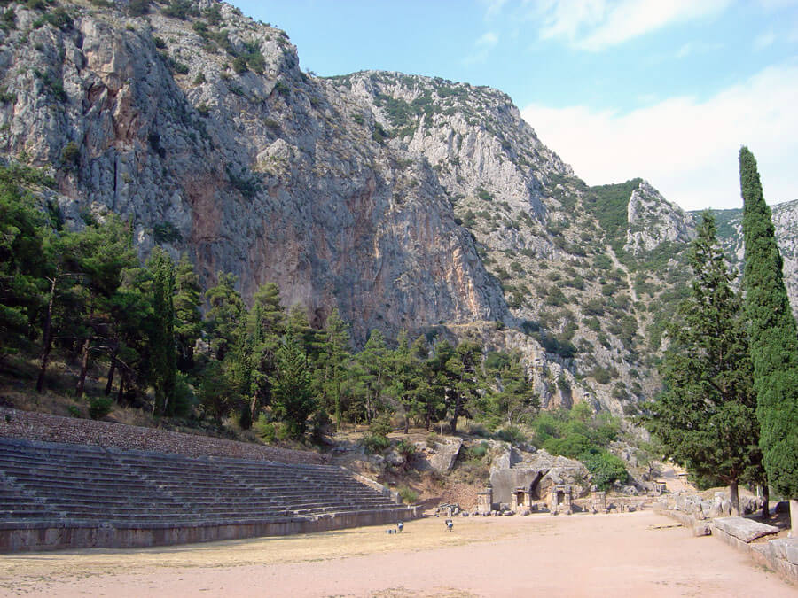 The stadium of the Pythian Games in Delphi