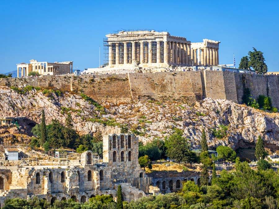The Acropolis with the Parthenon on top