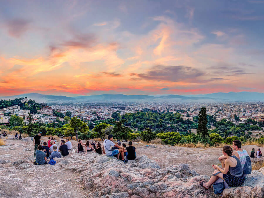 Sunset from Areopagus Rock in Athens
