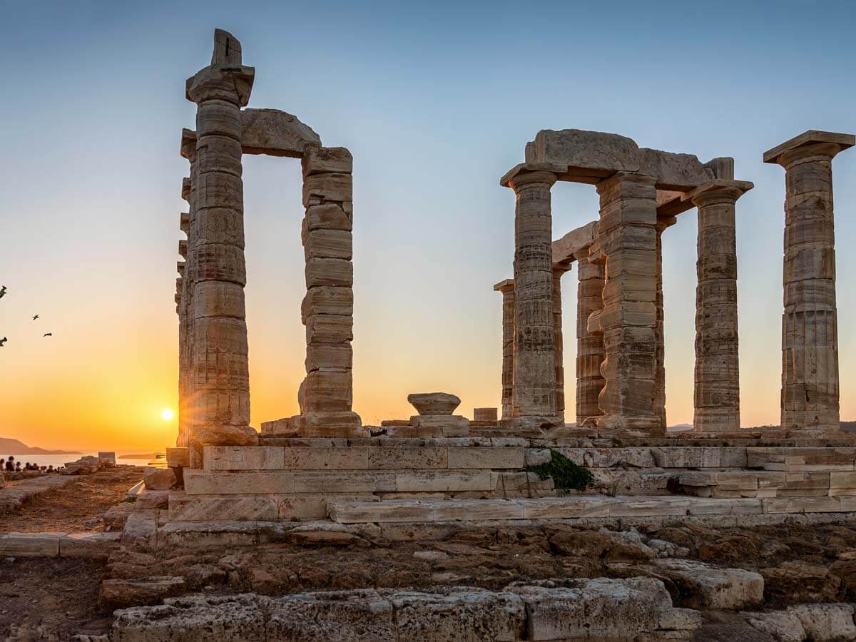 Sunset from the temple of Poseidon