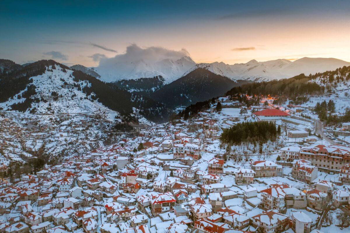 Metsovo with snow