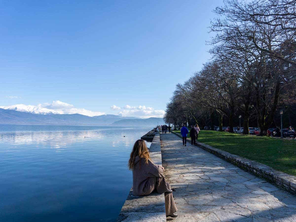 Ioannina lake The lake of Ioannina in Epirus Greece