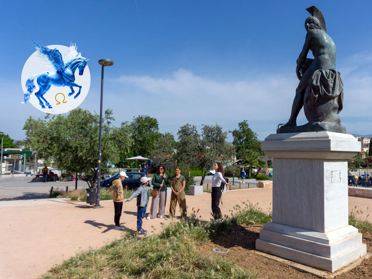 Young heroes during a Percy Jackson tour in Athens