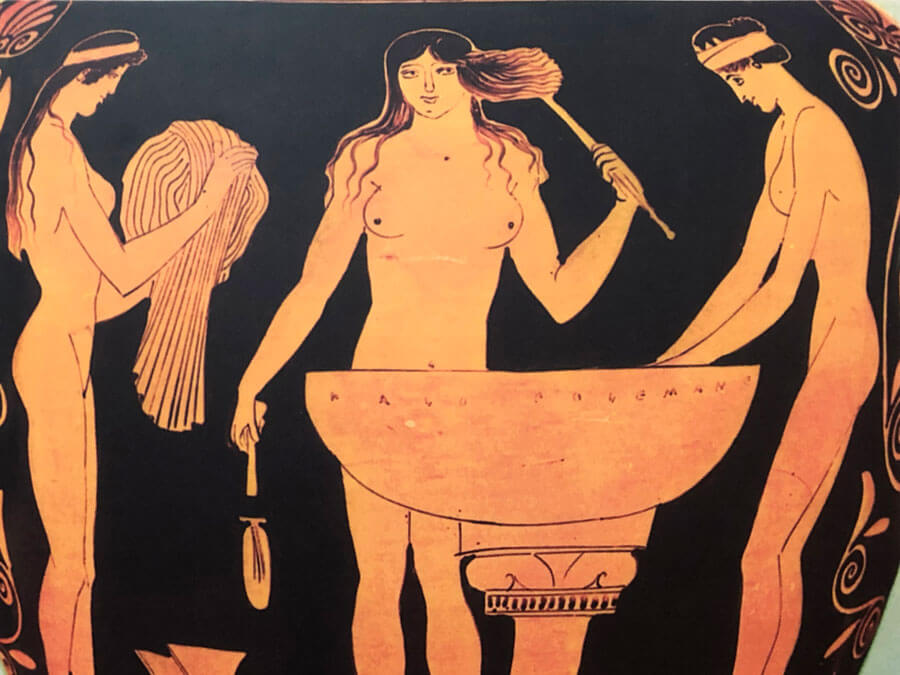 Women adorning themselves - from a 5th century BC pitcher